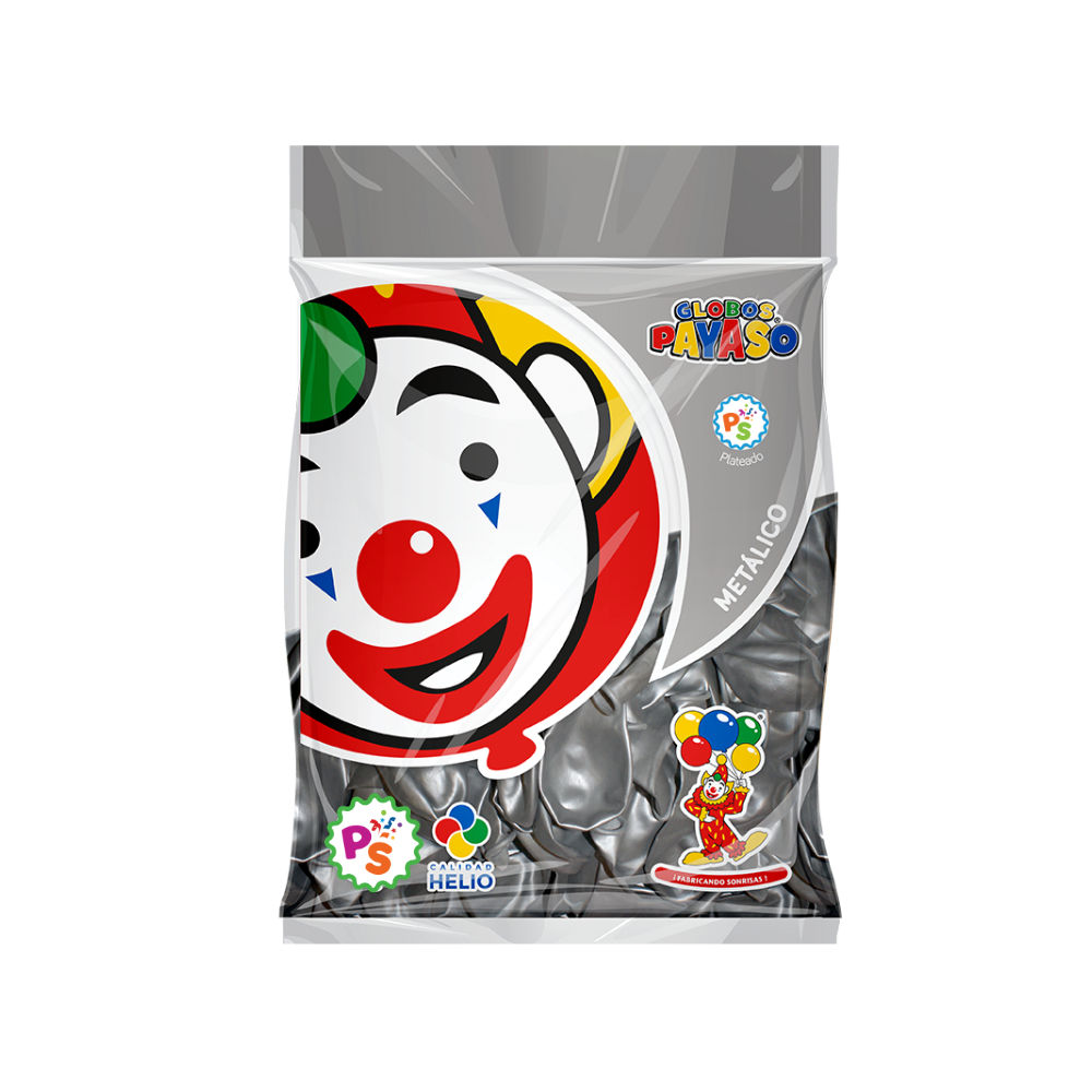 Globo 09" Plata 50pz