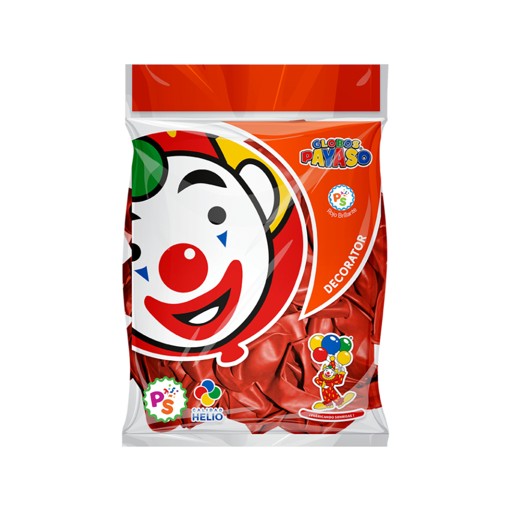 Globo 09" Rojo Brillante 50pz