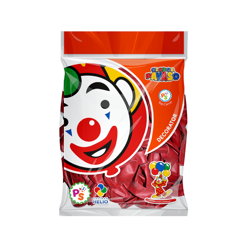 Globo 09" Rojo Carmin 50pz