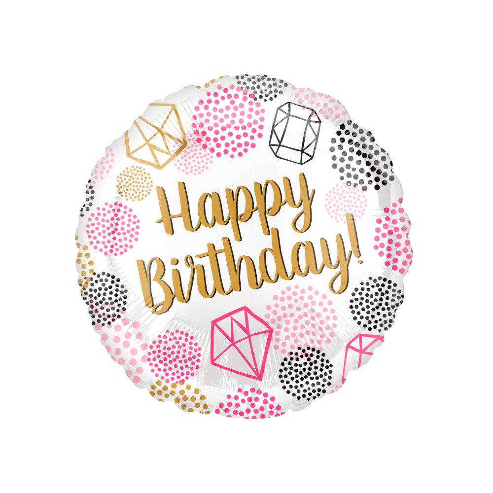 HB20 Globo 18" Happy Bday Gems