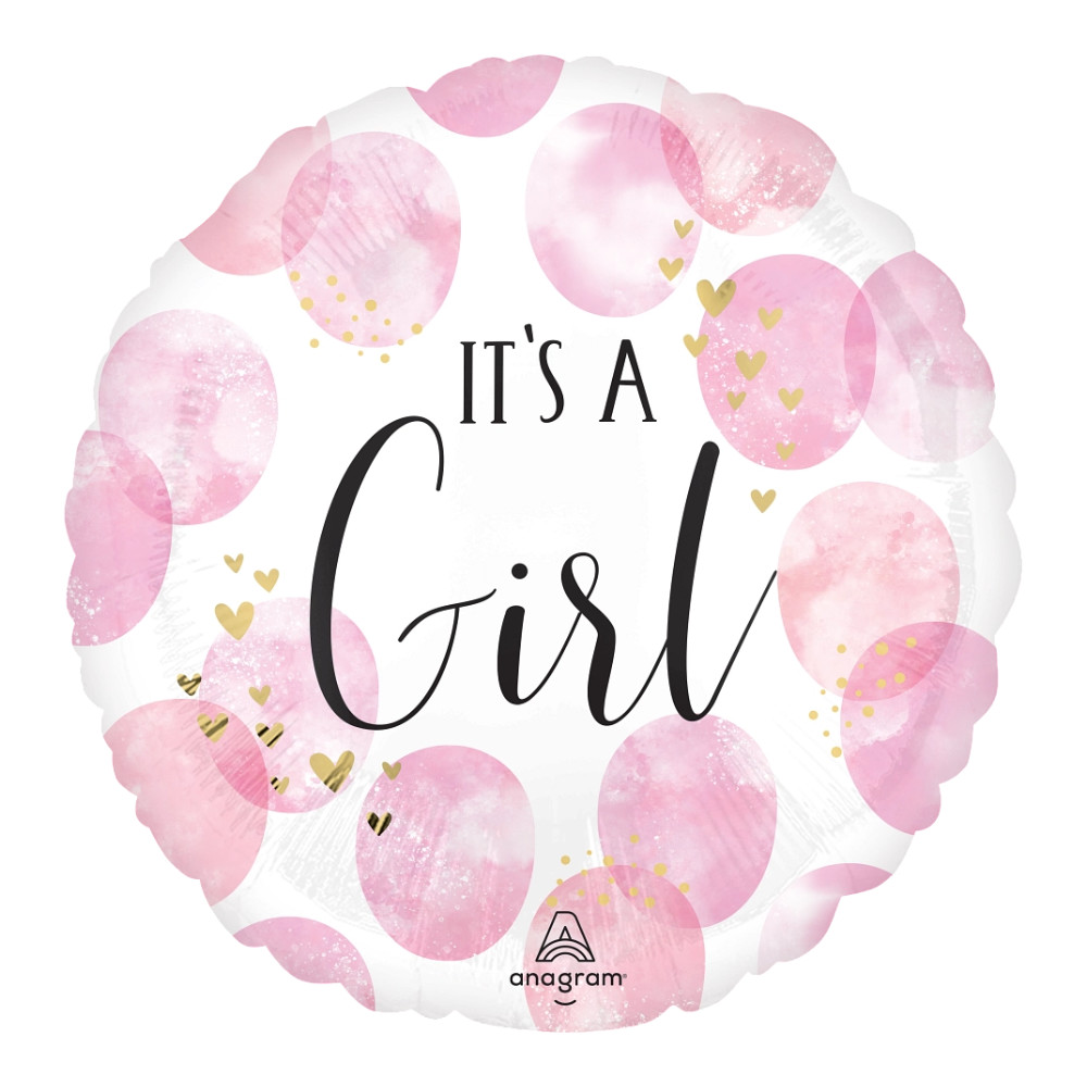 Globo 28" Baby Girl Pink Watercolor