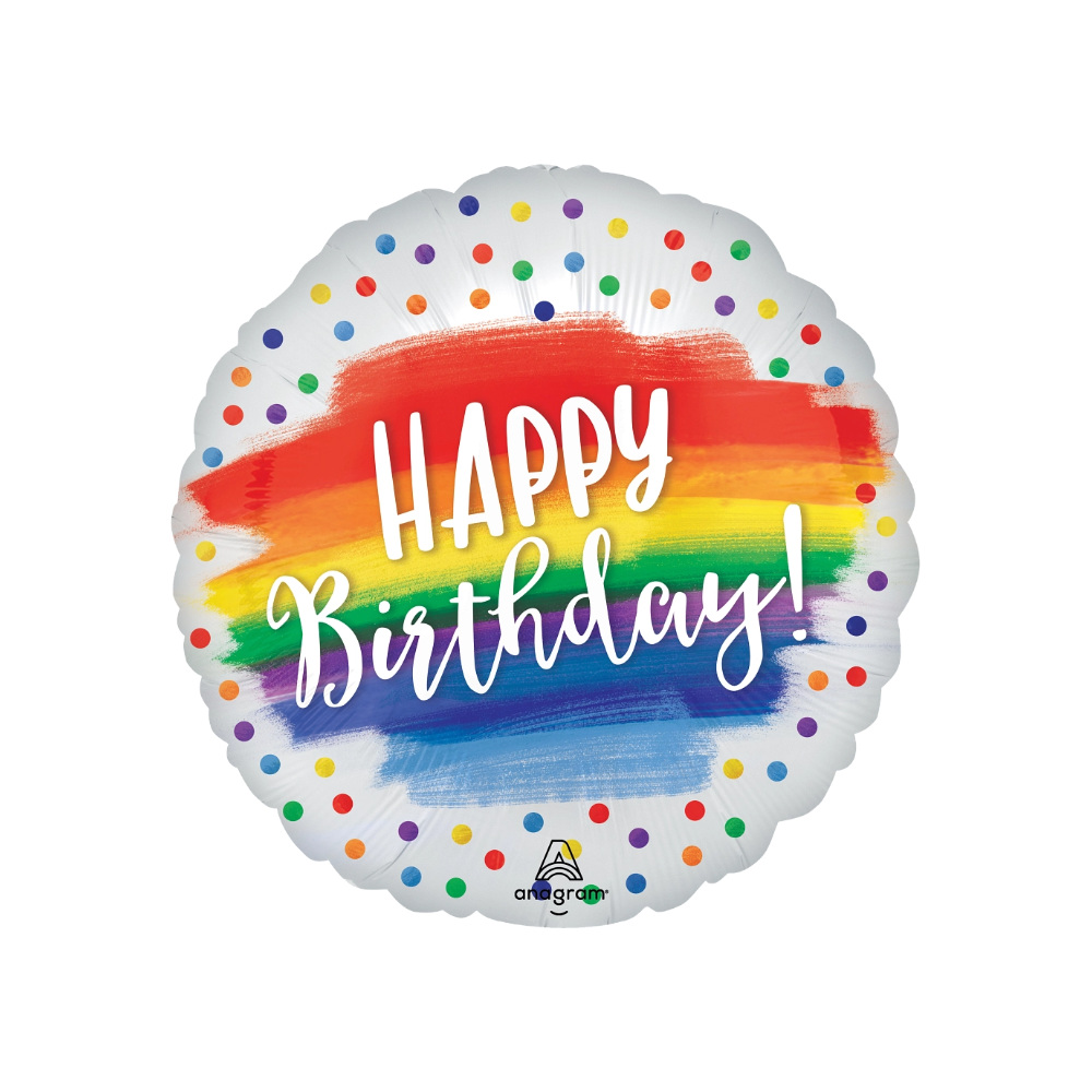 HB26 Satin Happy Bday Dots 18"