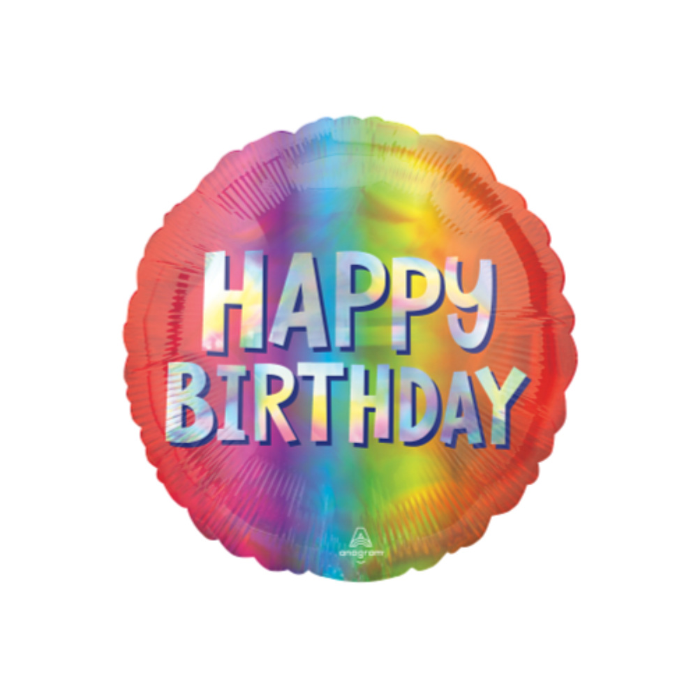 yyHBHappy Birthday Silver Ombre 18"