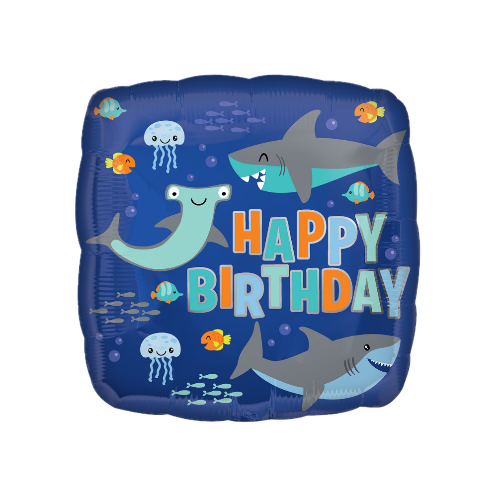 HB084 Happy Birthday Sharks 18"