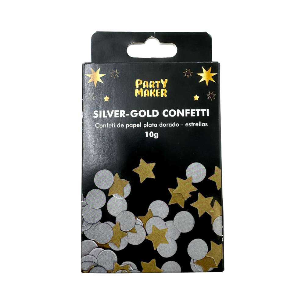 Confetti Papel Palta & Dorado & Estrellas 10gm