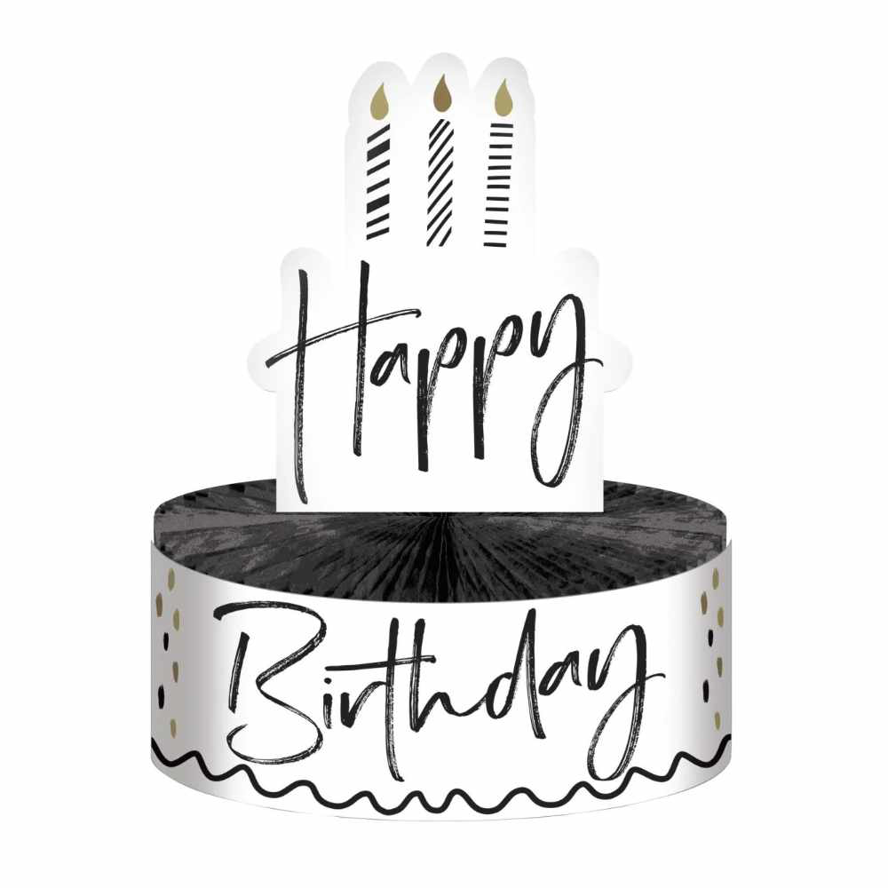 Centro de Mesa Happy Birthday Golden Wishes