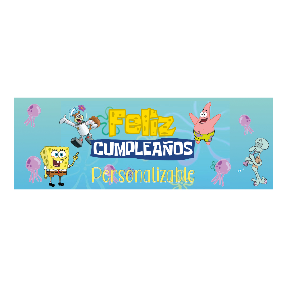 Banner Bob Esponja Personalizable 