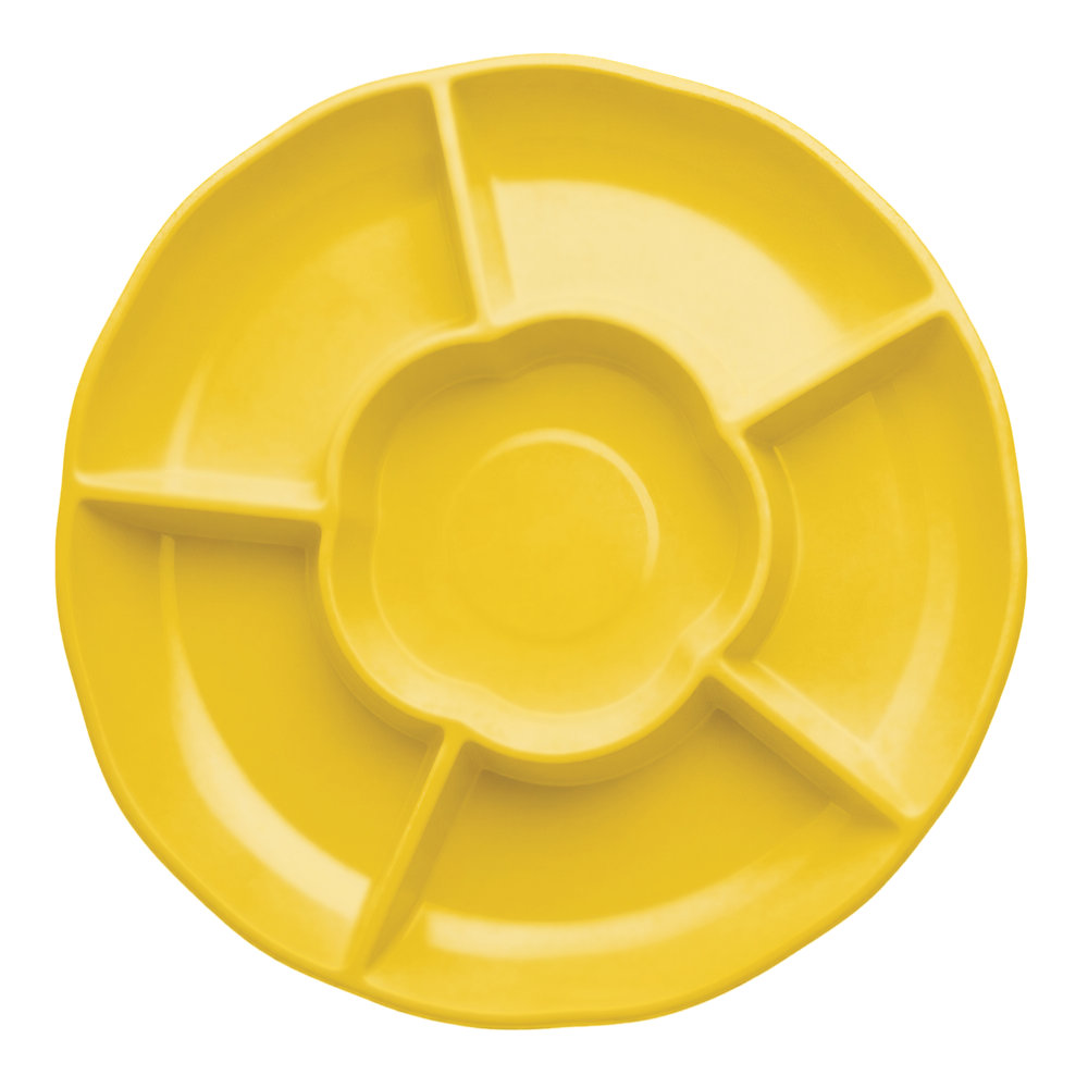 Charola Redonda Amarillo Brillante C/3