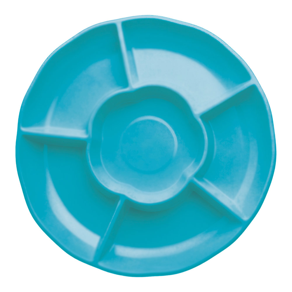 Charola Redonda Azul Caribe C/3