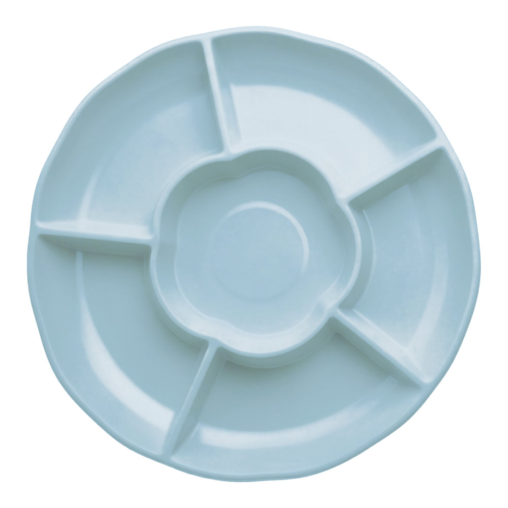 Charola Redonda Azul Pastel C/3