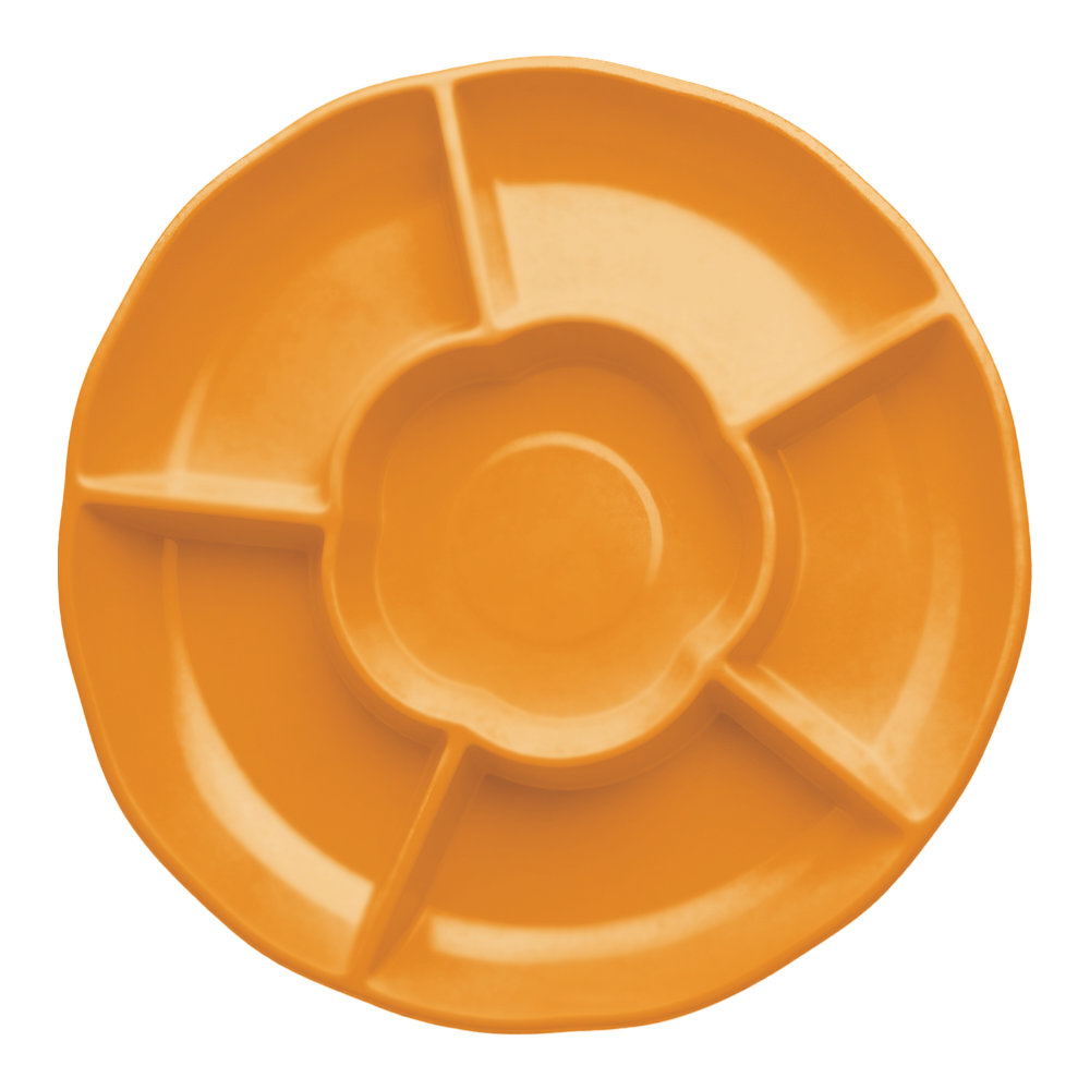 Charola Redonda Naranja 3 pz