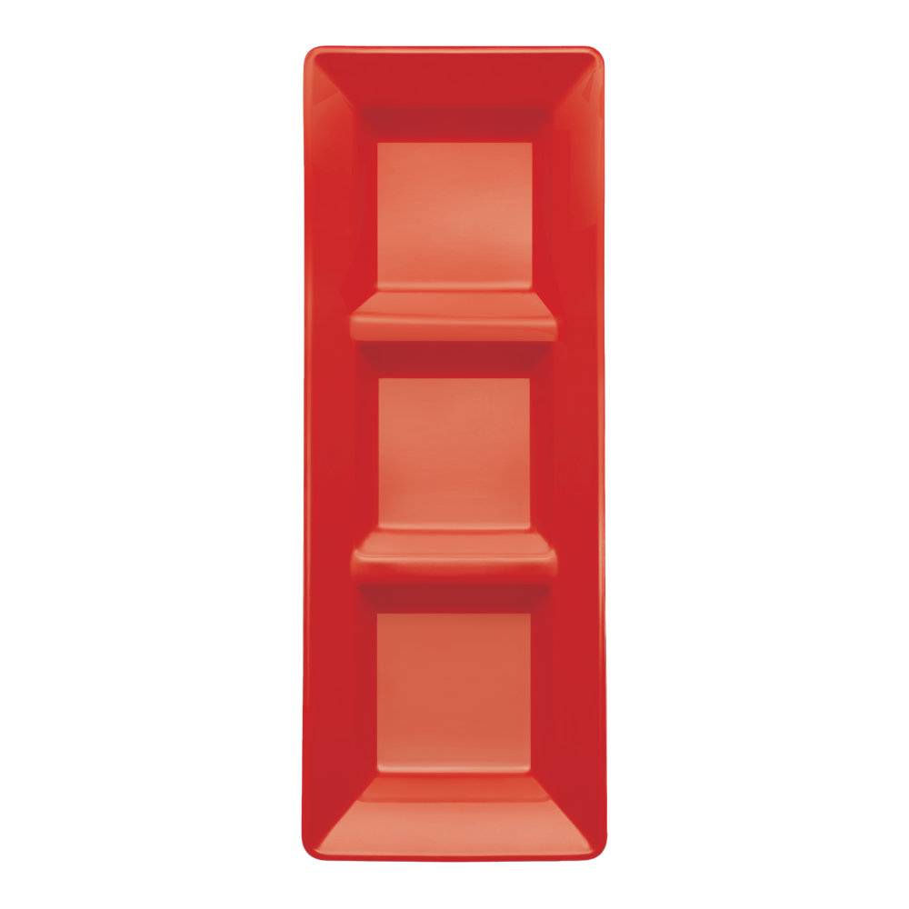 Charola Rectangular Rojo 3 pz