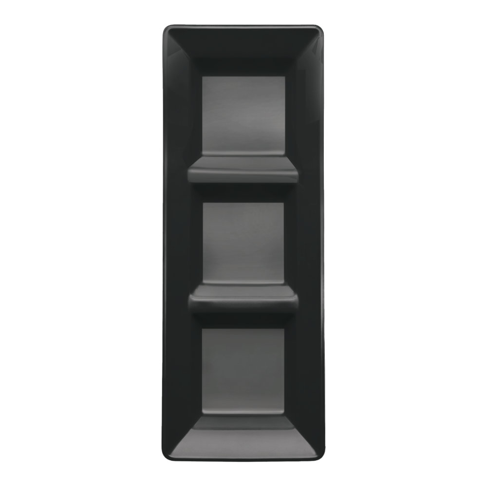 Charola Rectangular Negro 3 pz