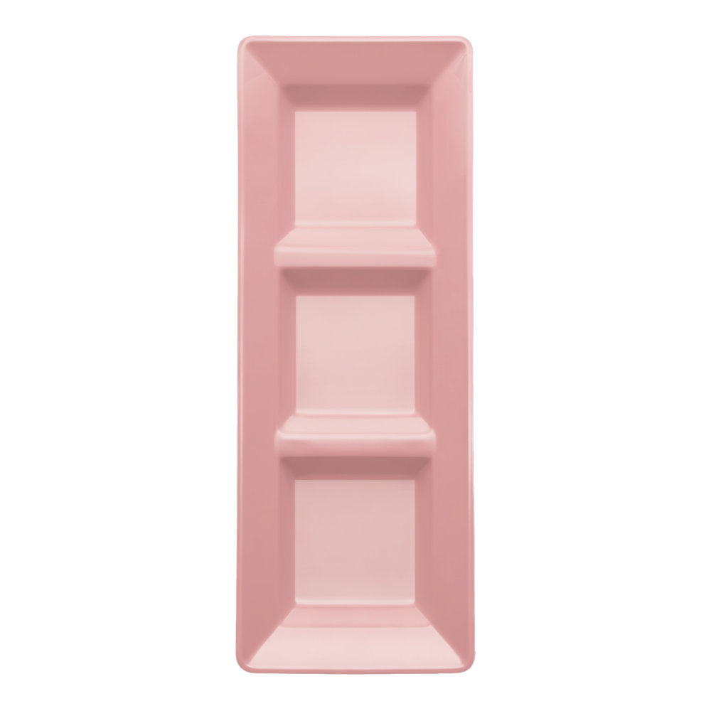 Charola Rectangular Rosa Bebé 3 pz