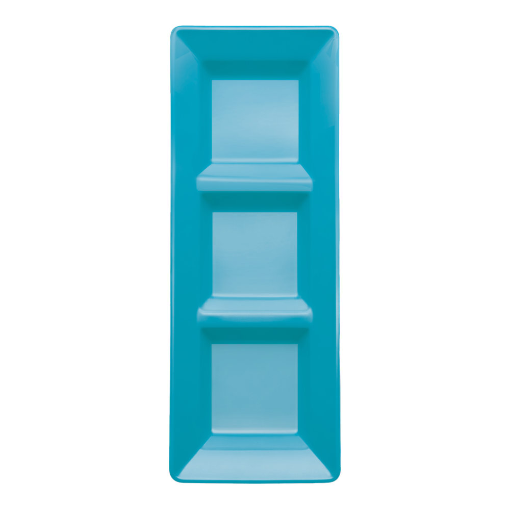 Charola Rectangular Azul Caribe C/3