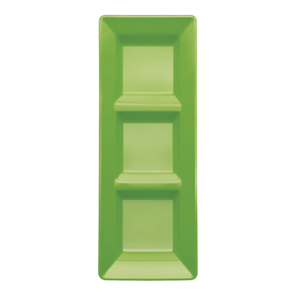 Charola Rectangular Verde Kiwi C/3