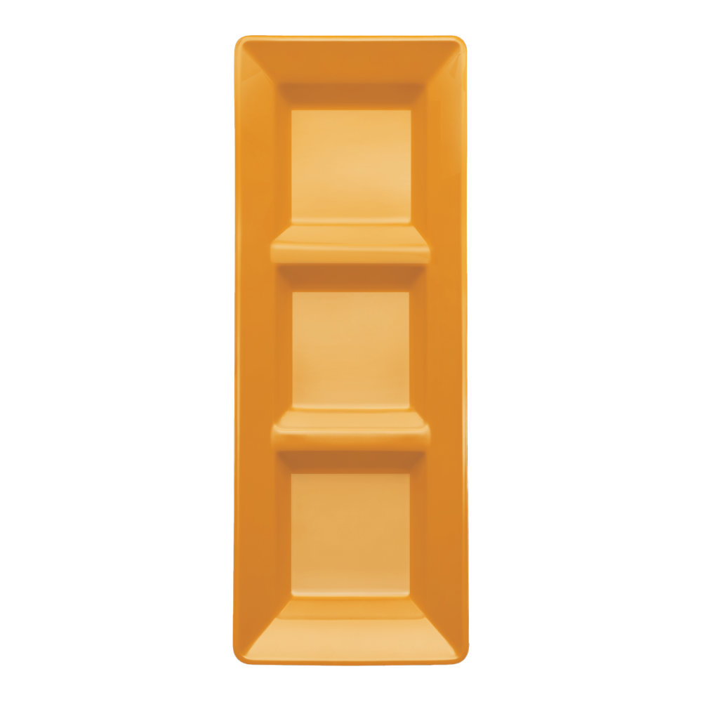 Charola Rectangular Naranja 3 pz