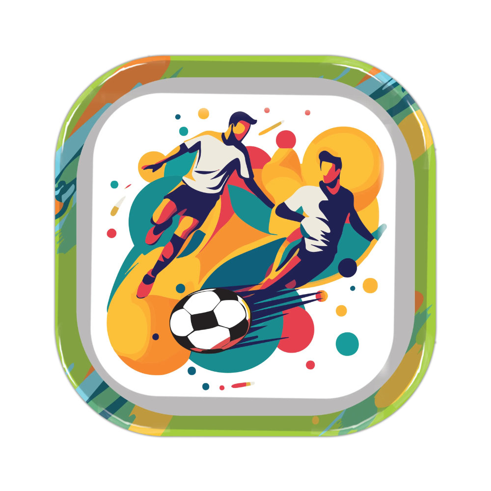 Plato 9 Cuadrado Soccer M26 8pz