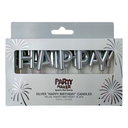 Velas Happy Bday Plateadas