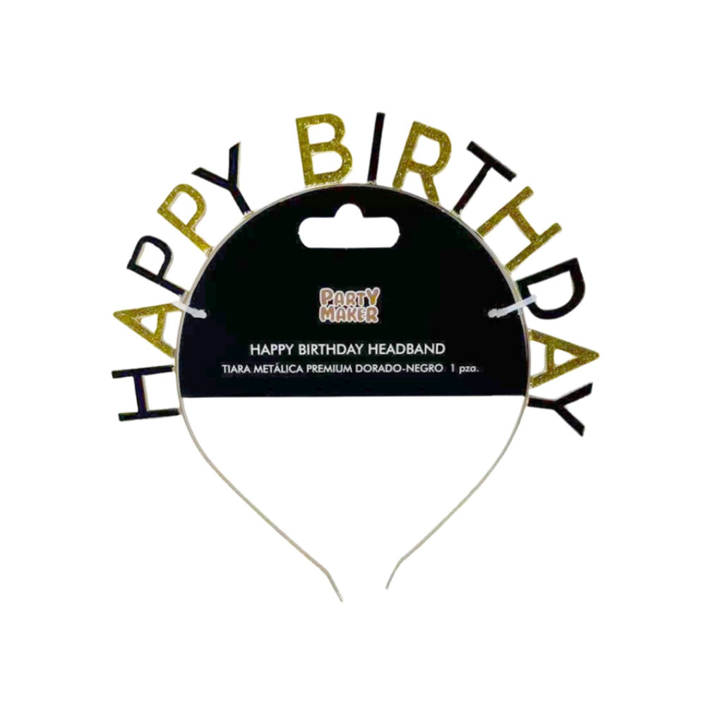Tiara Metálica Premium Happy Bday
