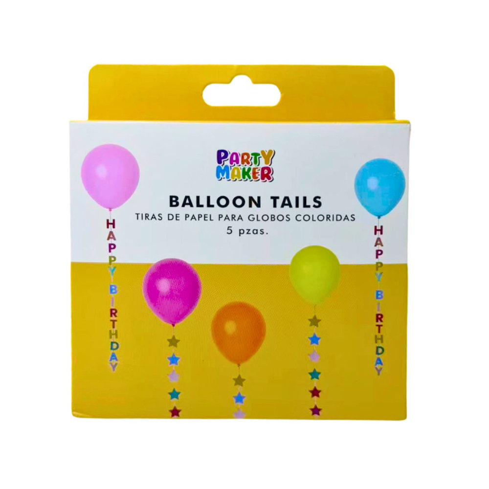 Tiras Papel Decorativas para Globos 5pz
