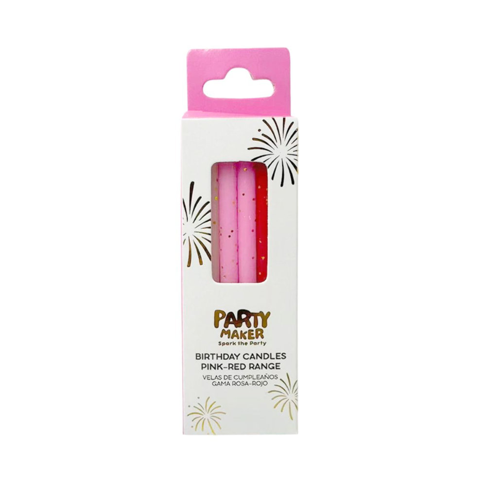Velas Gama Rosa-Rojo 12pz