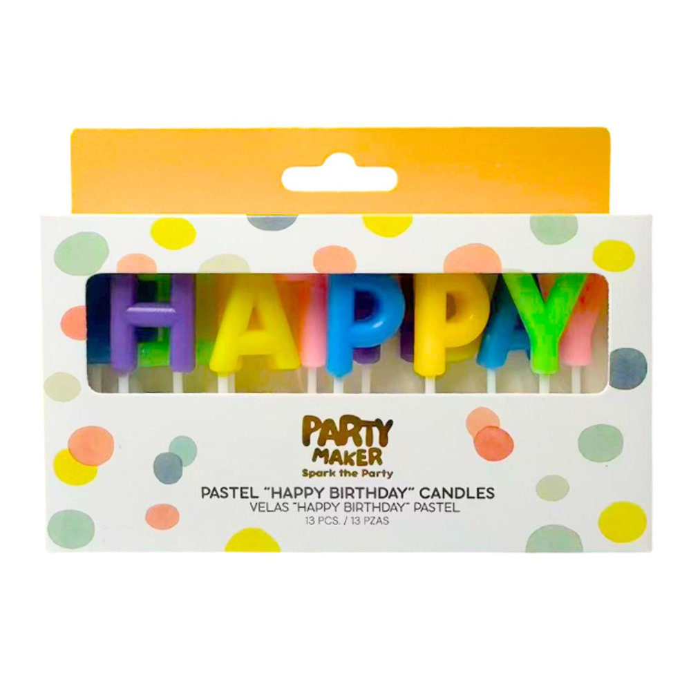 Velas Happy Bday Pastel