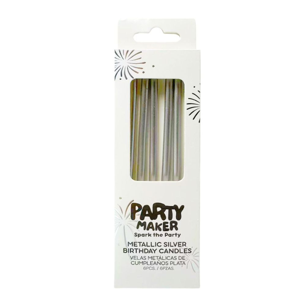 Velas Metálicas Plata 6pz