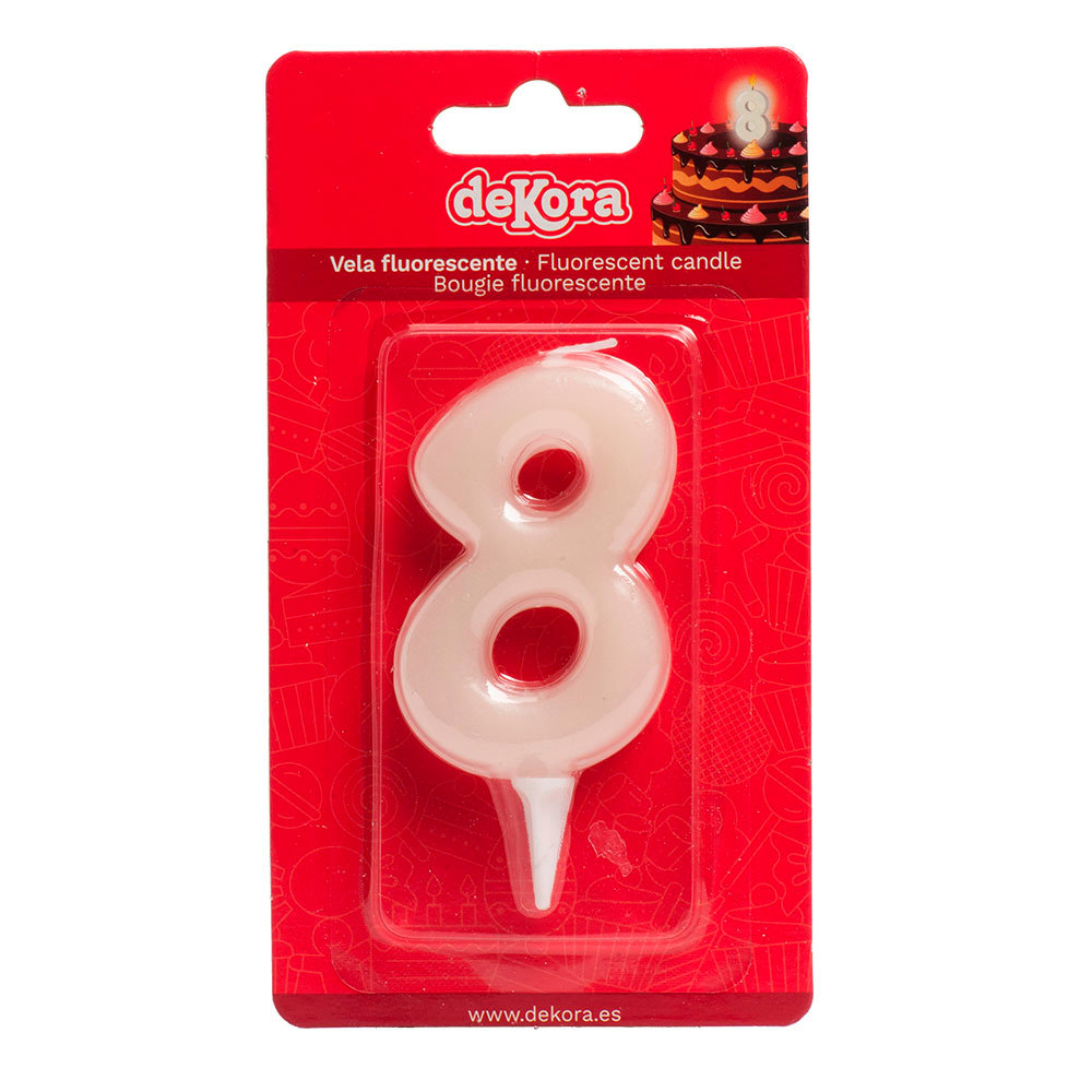 Vela #8 Fluorescente 6cm