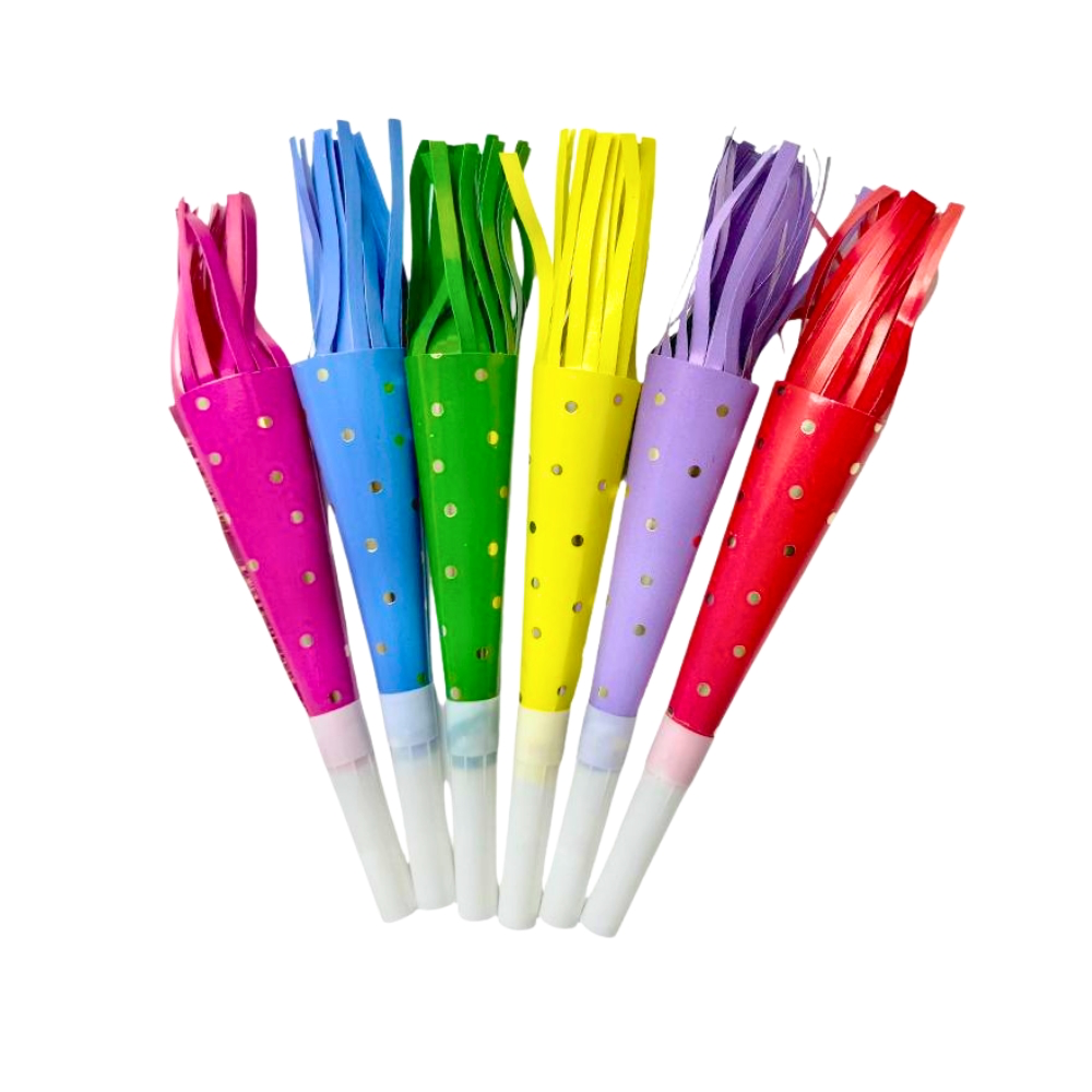 Trompetas de Papel de Colores 6pz