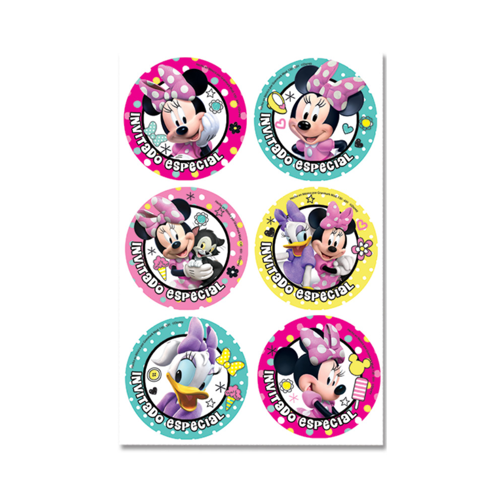 Distintivo Minnie Mouse Rosa 24pz