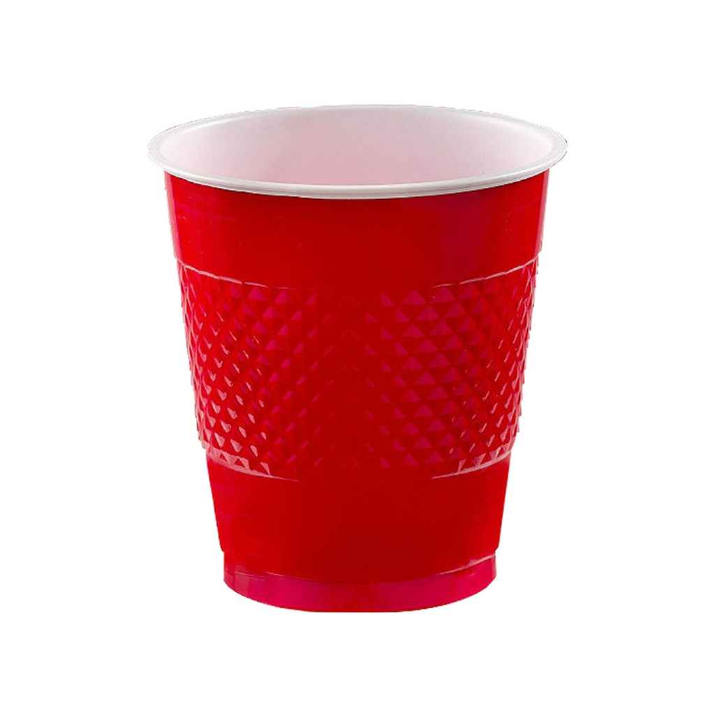 Vaso Plastico 12oz Rojo 20 pz