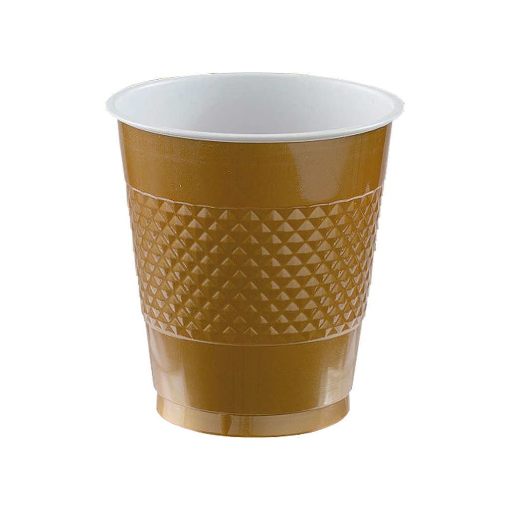 Vaso Plastico 12oz Oro C/20