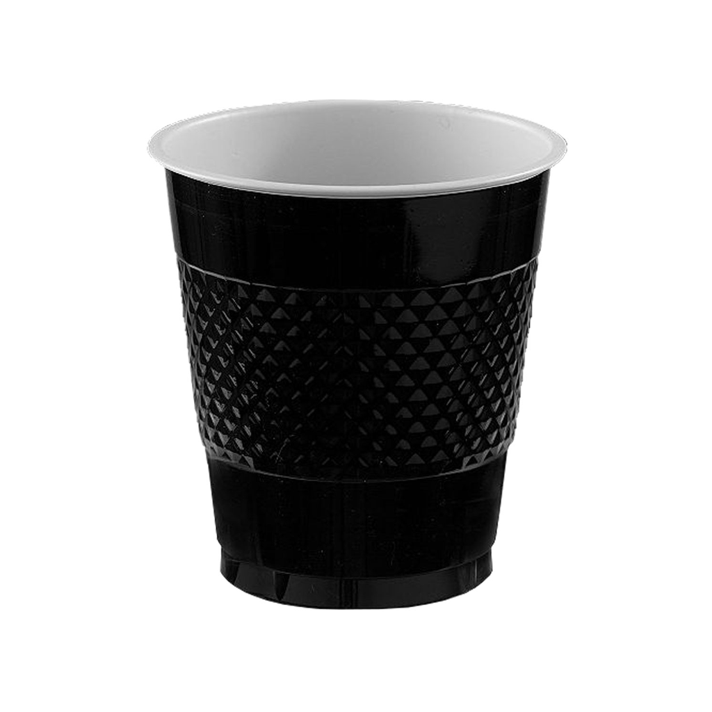 Vaso Plastico 12oz Negro 20 pz