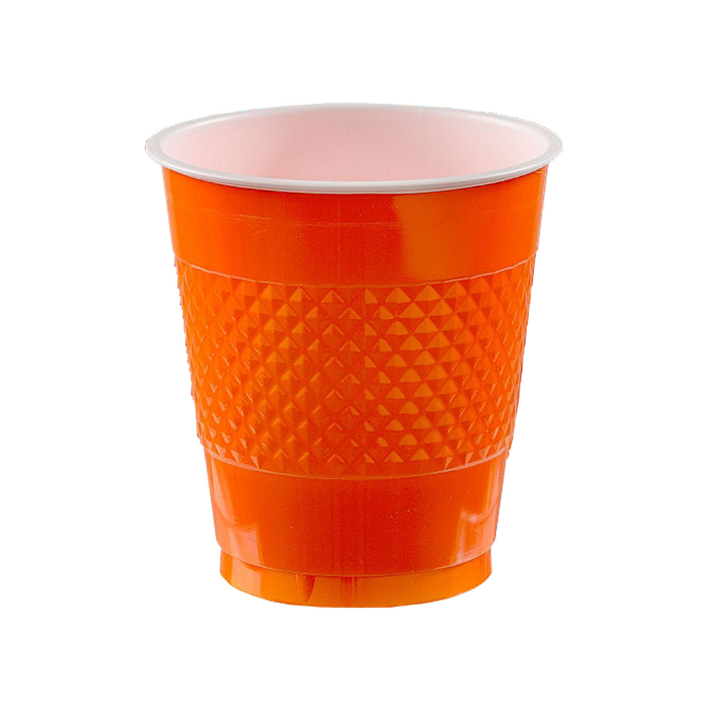Vaso Plastico 12oz Naranja 20 pz