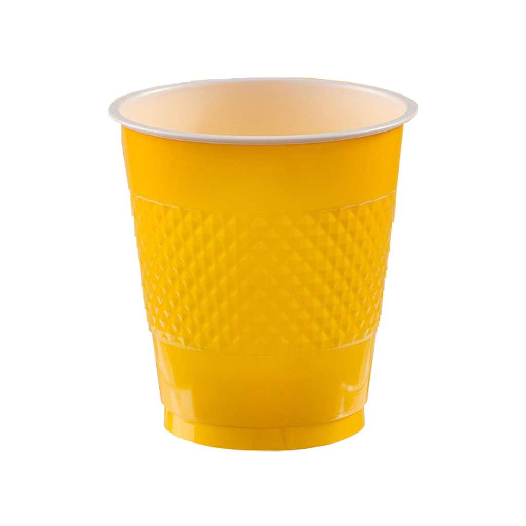 Vaso Plastico 12oz Amarillo Brillante 20pz