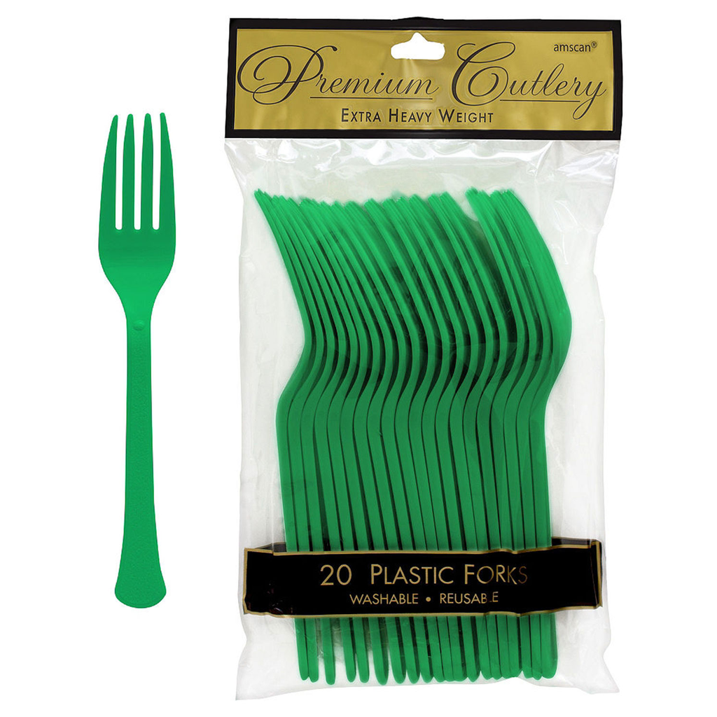Tenedores Verde Bandera 20 pz