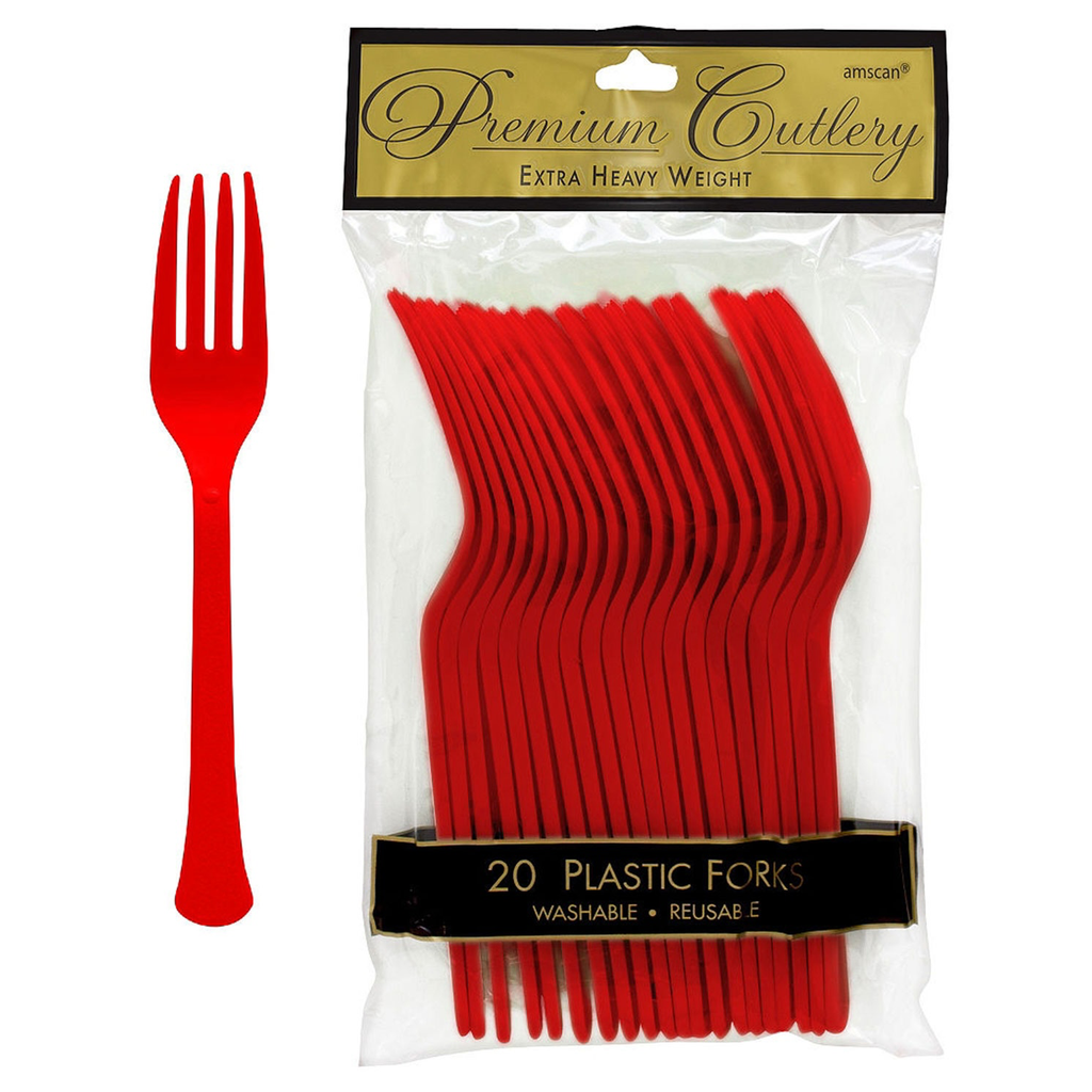 Tenedores Rojo 20 pz