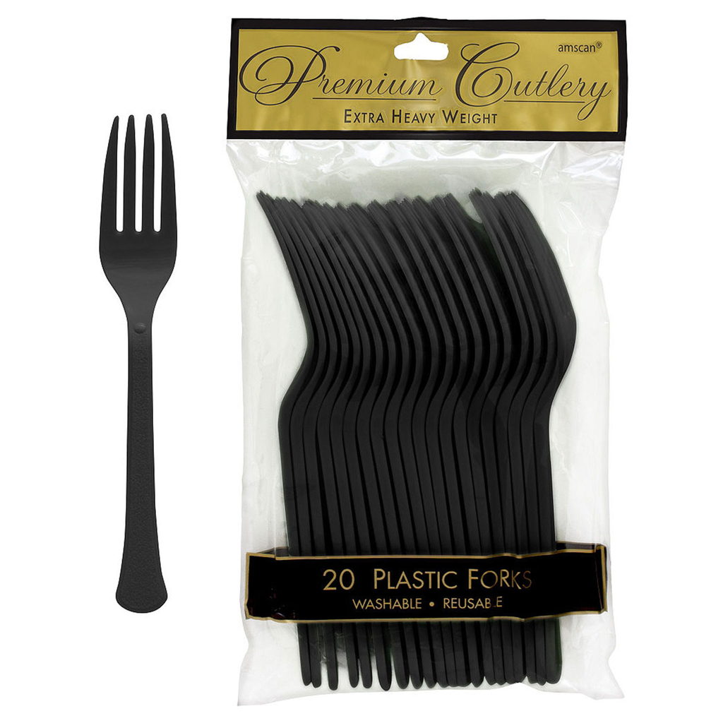 Tenedores Negro 20 pz