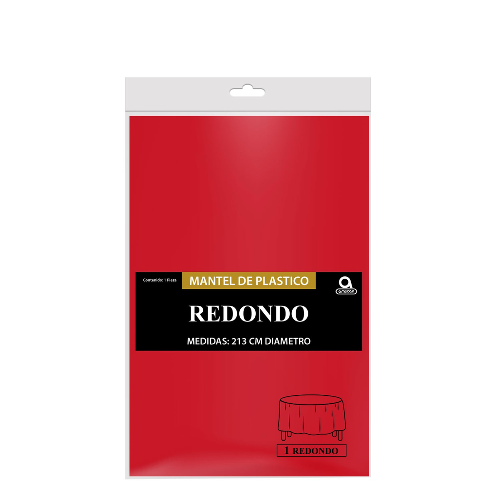 Mantel Redondo Rojo