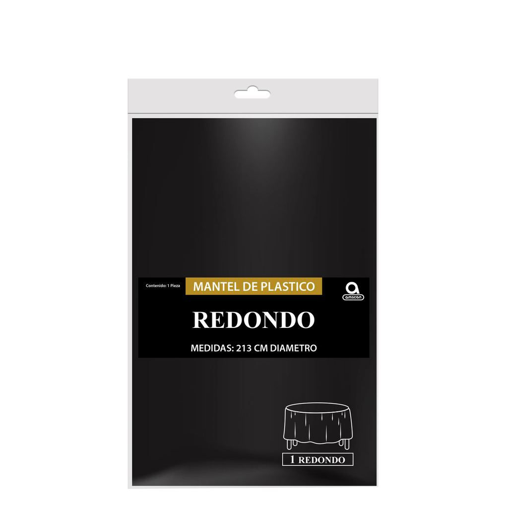 Mantel Redondo Negro