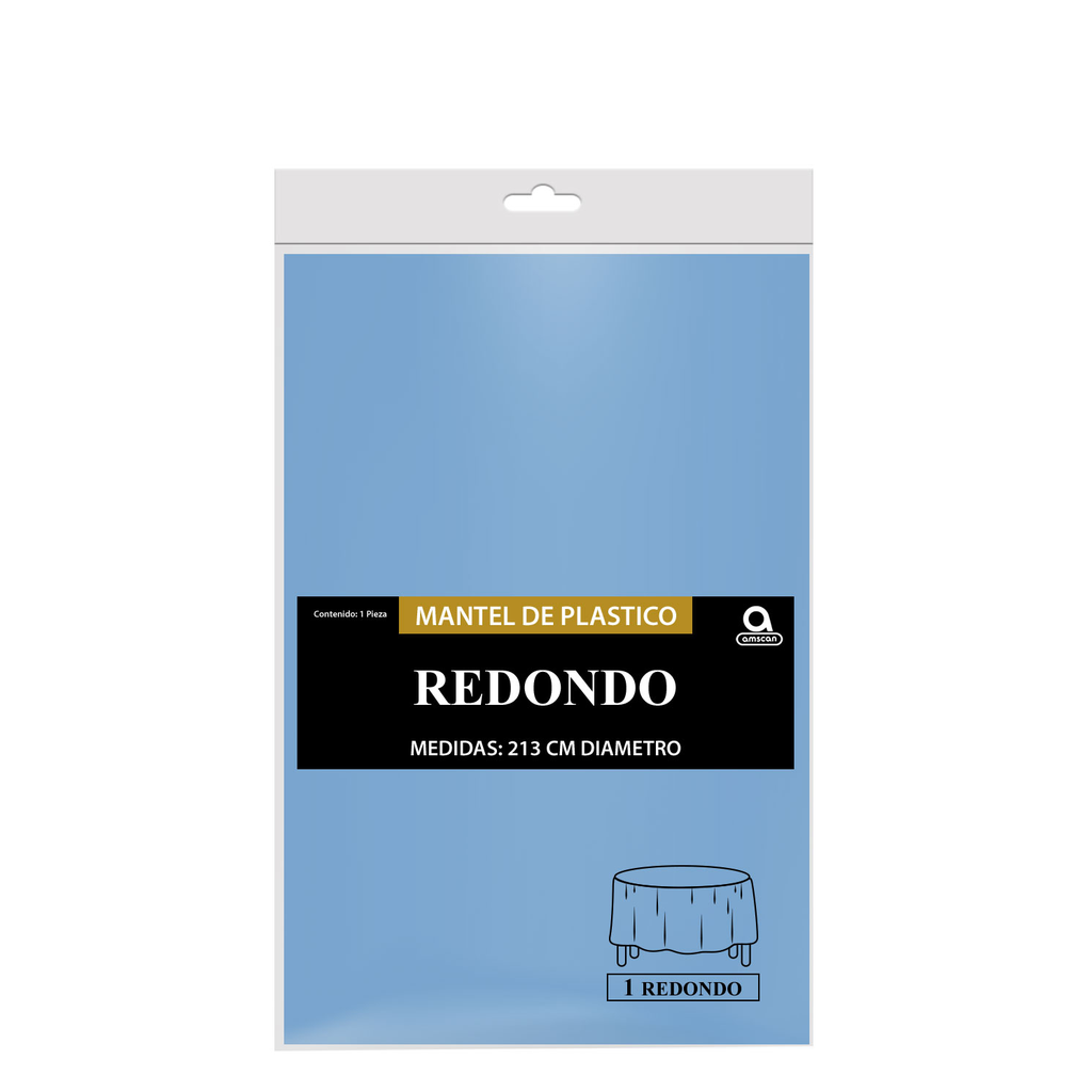 Mantel Redondo Azul Pastel