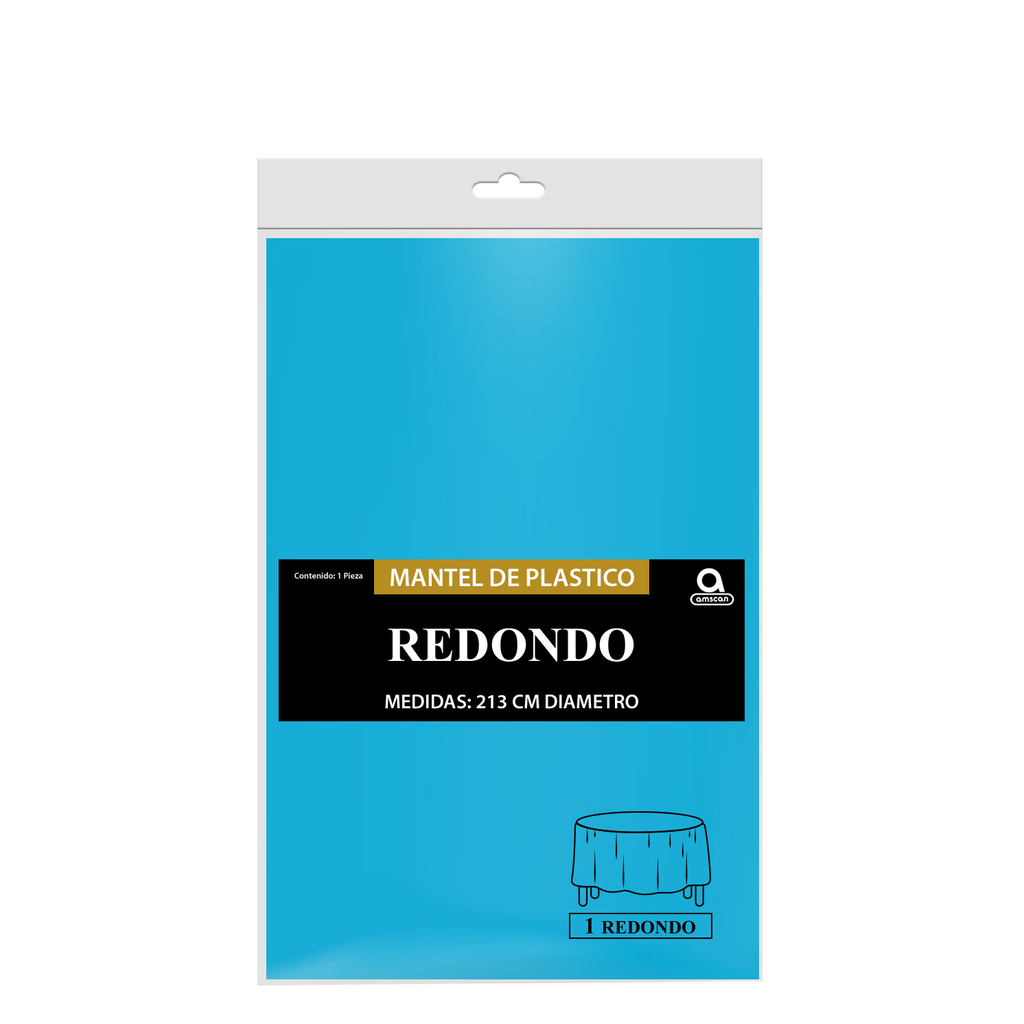 Mantel Redondo Azul Caribe
