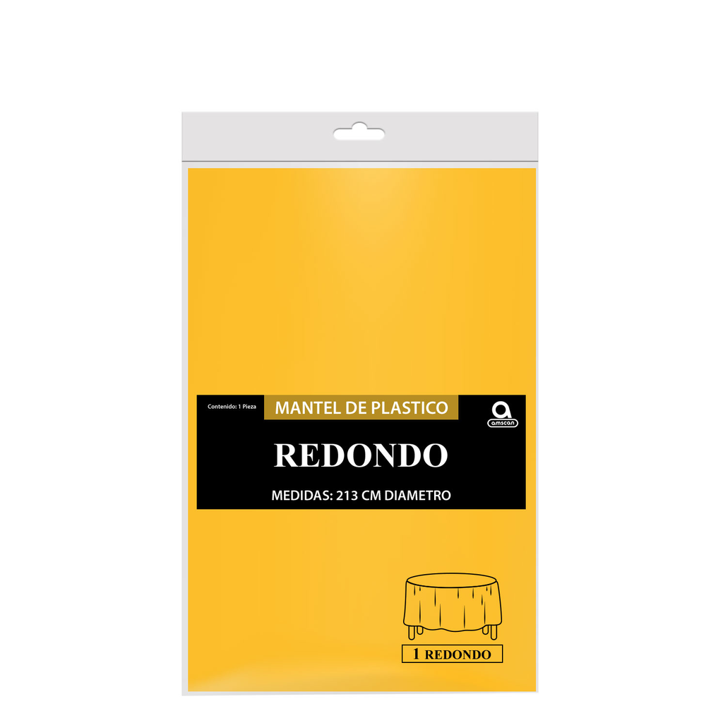 Mantel Redondo Amarillo Brillante