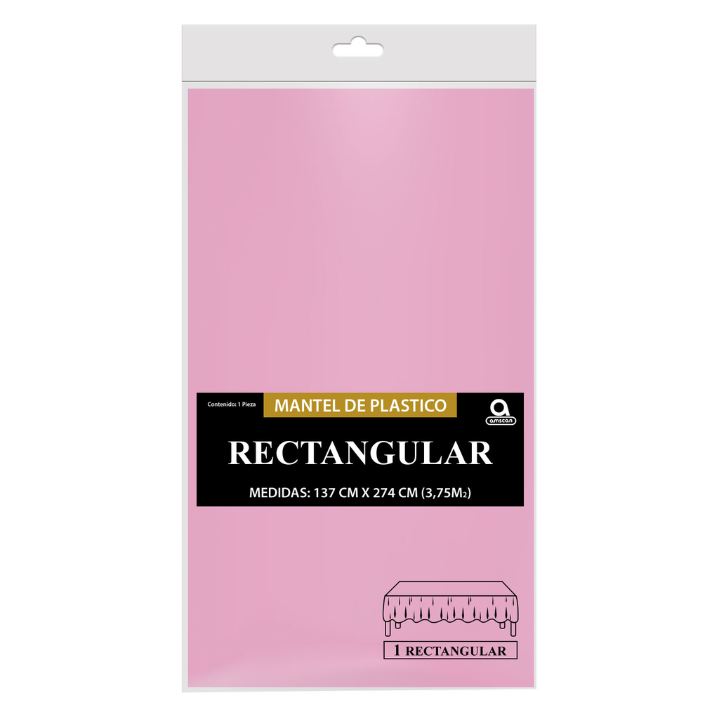 Mantel Rectangular Rosa Bebe