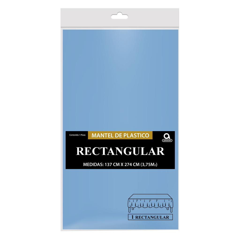 Mantel Rectangular Azul Pastel