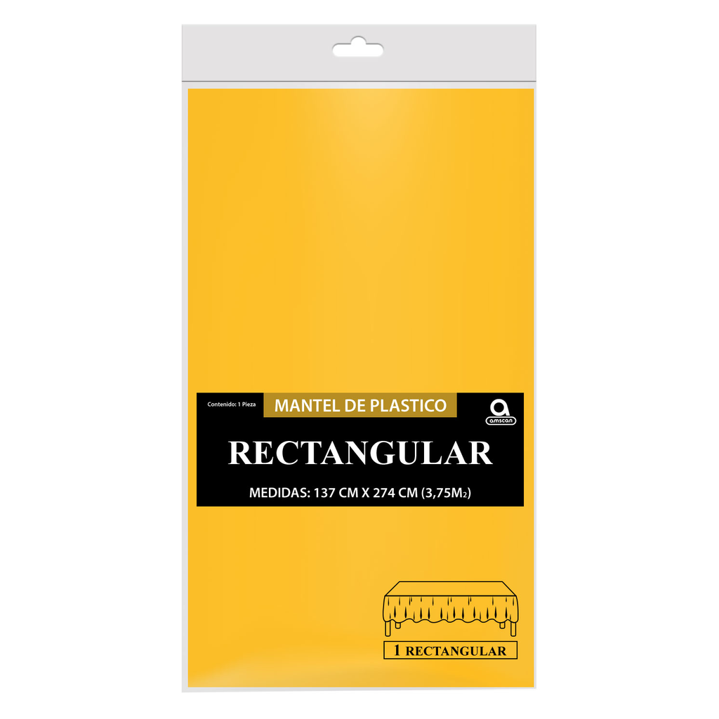 Mantel Rectangular Amarillo Brillante
