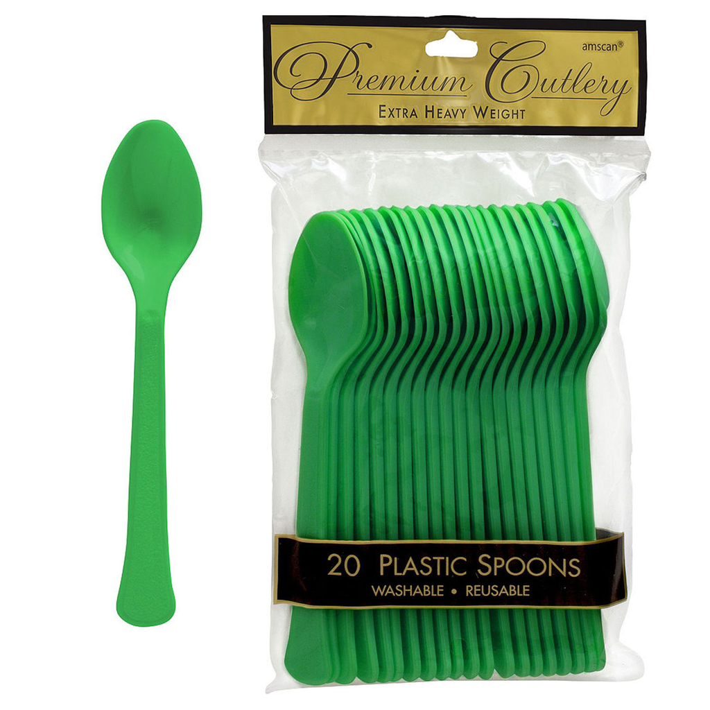 Cucharas Verde Bandera 20 pz