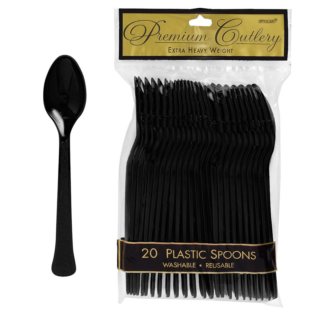 Cucharas Negro 20 pz