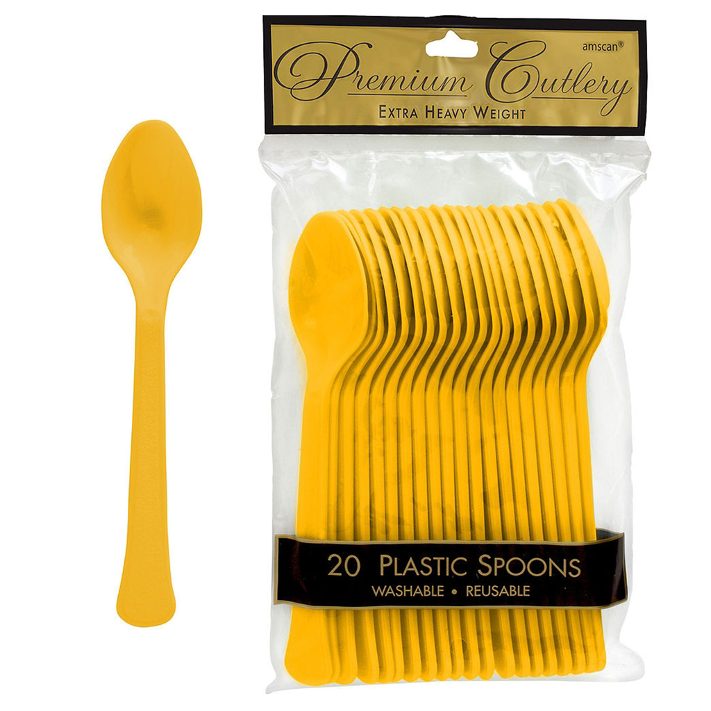 Cucharas Amarillo Brillante 20 pz